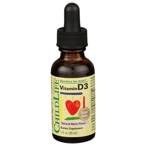 CHILDLIFE ESSENTIALS Vitamin D3 Drops Liquid Natural Berry - 1 Fluid Ounce