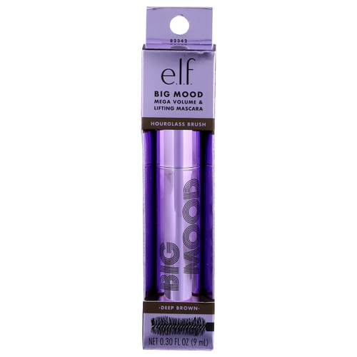 E.L.F. Hourglass Brush Deep Brown E.l.f. Big Mood Mega Volume & Lifting Mascara - 0.3 Fluid Ounce