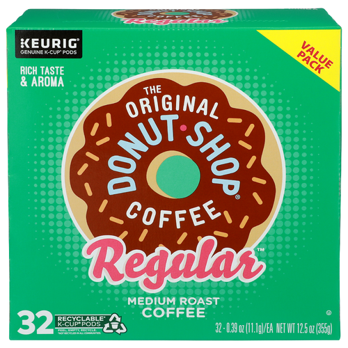 The Original Donut Shop Coffee Regular Medium Roast Keurig Genuine K-Cup Pods - 0.391 Ounce - 32 Count