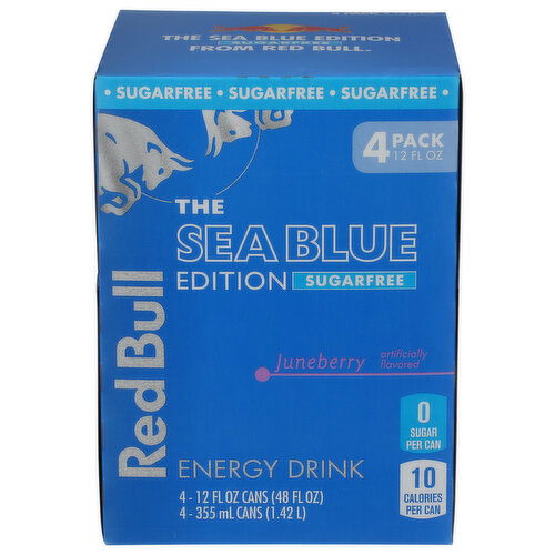 Red Bull Sea Blue Edition Sugarfree 4PK - 12 Fluid Ounce - 4 Count