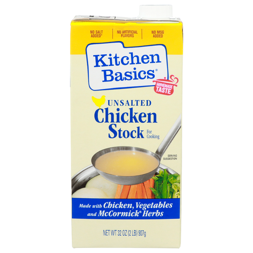 Kitchen Basics Unsalted Chicken Stock - 32 Ounce