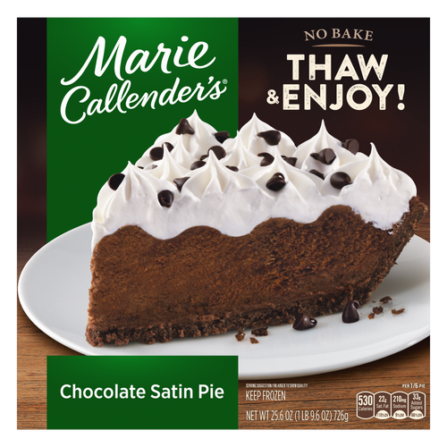 Marie Callender's Chocolate Satin Pie, Thaw & Enjoy Frozen Dessert - 25.6 Ounce