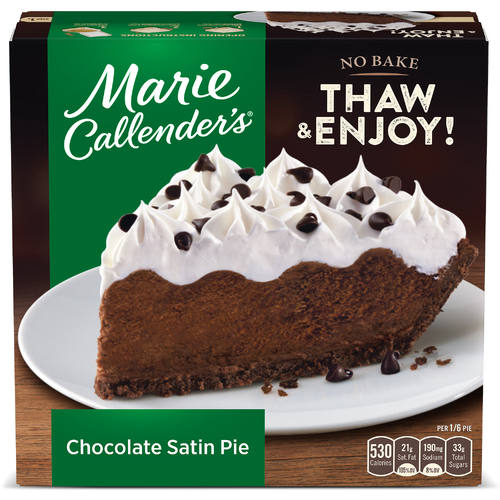 Marie Callender's Chocolate Satin Pie, Thaw & Enjoy Frozen Dessert - 25.6 Ounce Image 1 of 5