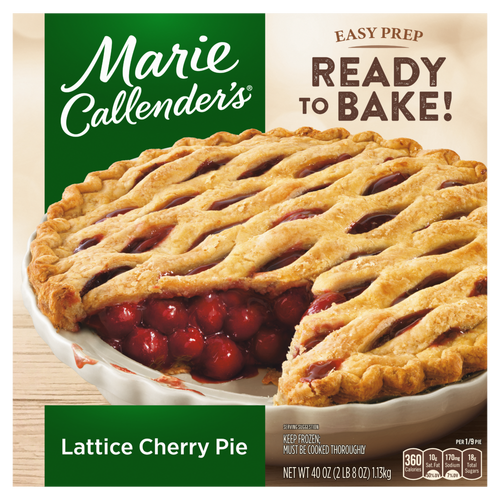 Marie Callender's Lattice Cherry Pie, Ready To Bake Frozen Dessert - 40 Ounce