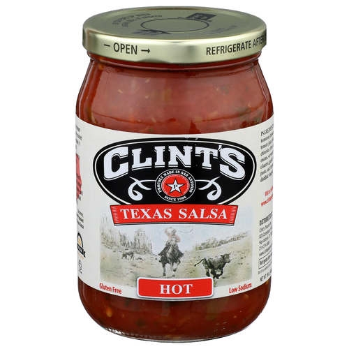 Clint's Texas Salsa Hot - 16 Ounce