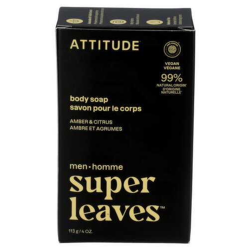 Super Leaves Amber & Citrus Men Body Soap - 113 Gram Image 1 of 3