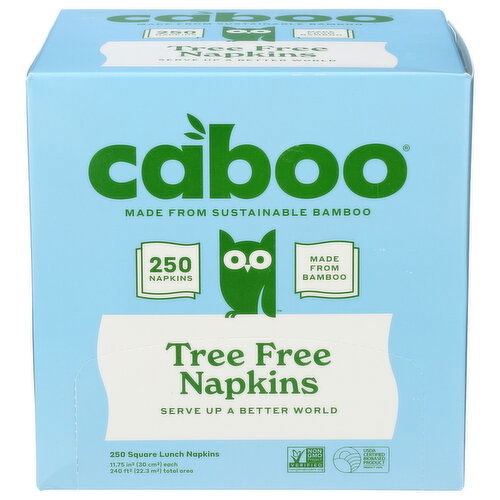 Caboo Unscented Paper Napkins 250SHEET - 0.96 Square foot - 250 Count
