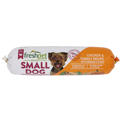 Freshpet Chicken & Turkey Small Dog Roll Fresh Refrigerated Food For Dogs - 1 Pound