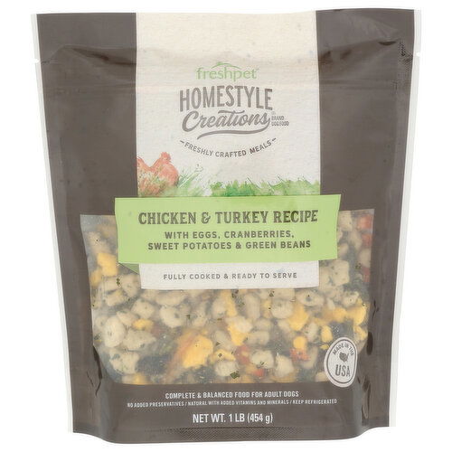 Freshpet Homestyle Creations Fresh Chicken & Turkey Recipe Dog Food - 1 Pound Image 1 of 4