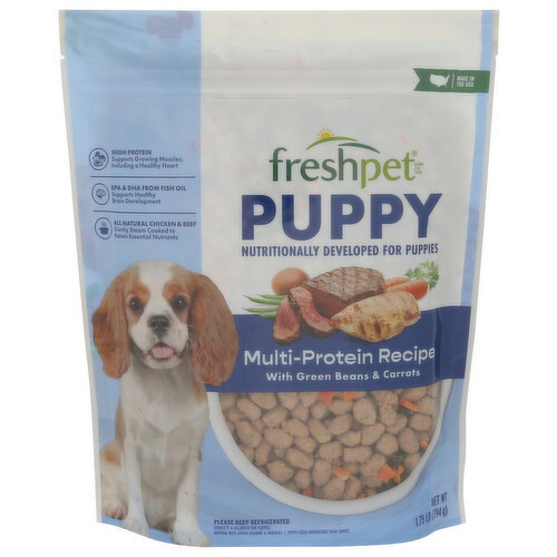 Freshpet Select Multi Protein Chicken, Beef, Egg Bag Healthy & Natural Food For Puppies, Fresh Recipe - 1.75 Pound