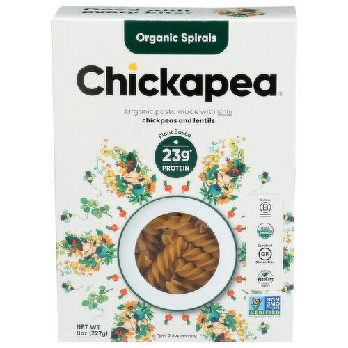 Chickapea Organic Chickpea And Lentil Pasta Spirals - 8 Ounce
