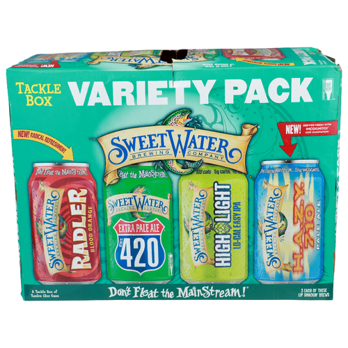 Sweet Water Brewing Company Tackle Box Variety Pack Malt Beverage - 12 Fluid Ounce - 12 Count Image 1 of 2
