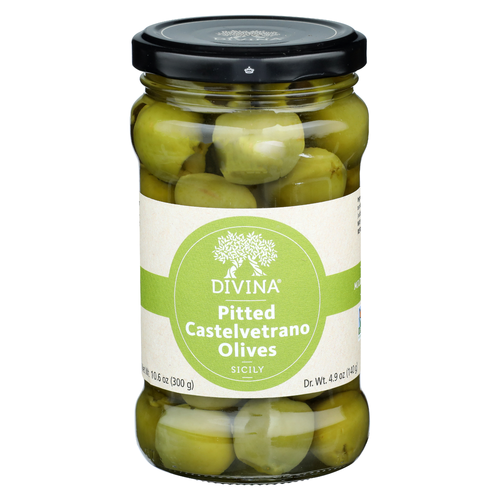 Divina Mild & Sweet Pitted Castelvetrano Olives - 10.6 Ounce