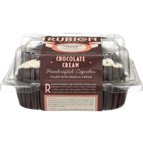 RUBICON BARKERS Handcrafted Cupcakes Chocolate Cream - 2.5 Ounce - 4 Count