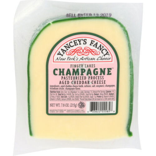YANCEY'S FANCY Champagne Flavored Cheddar - 7.6 Ounce