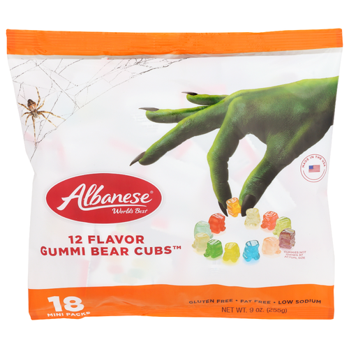 Albanese World's Best 12 Flavor Halloween Gummi Bears - 0.5 Ounce - 18 Count