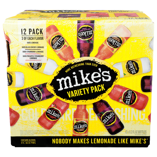 Mike's Hard Lemonade Black Cherry Strawberry Pineapple Flavored Beer - 11.2 Fluid Ounce - 12 Count