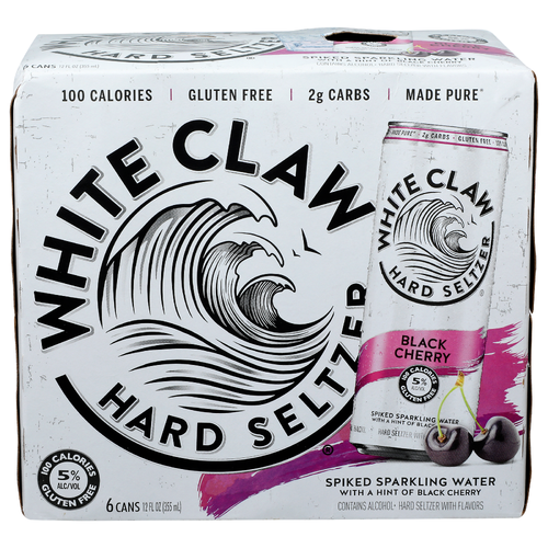 White Claw Hard Seltzer Black Cherry With Flavors - 12 Fluid Ounce - 6 Count