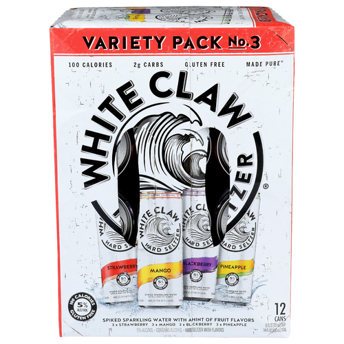 White Claw Hard Seltzer Variety Pack No. 3 Spiked Sparkling Water - 12 Fluid Ounce - 12 Count