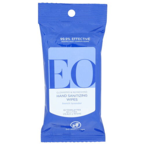 Eo French Lavender Hand Sanitizing Wipes Lavender, Doughboy - 10 Count