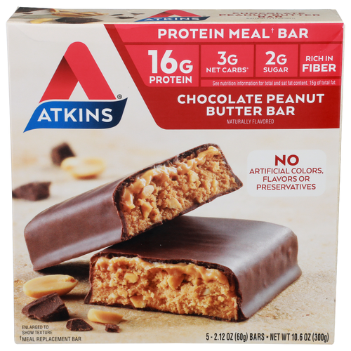 Atkins Chocolate Peanut Butter Protein Meal Bar - 2.12 Ounce - 5 Count