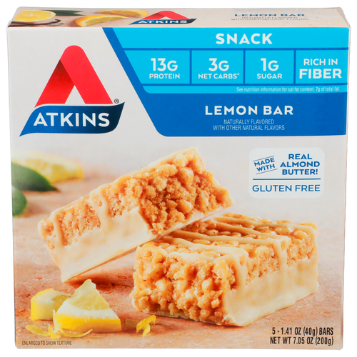 Atkins Lemon Bar - 1.41 Ounce - 5 Count