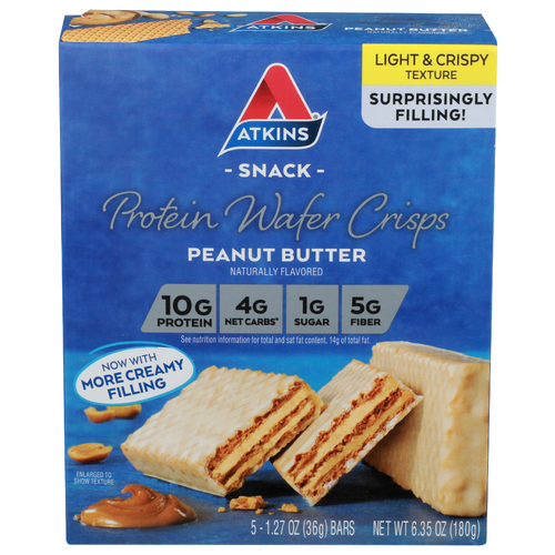 Atkins Snack Peanut Butter Protein Wafer Crisps - 1.27 Ounce - 5 Count