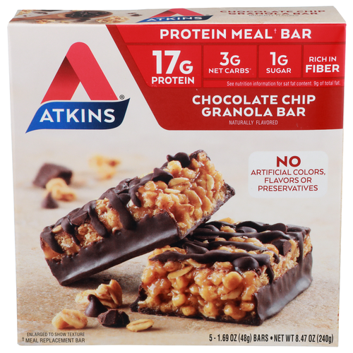 Atkins Chocolate Chip Granola Bar - 1.694 Ounce - 5 Count