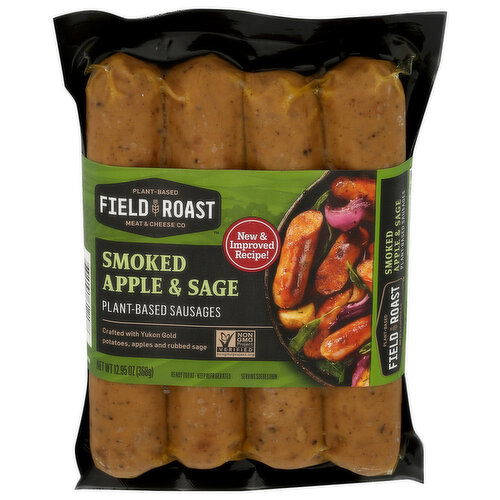 Field Roast MEAT & CHEESE Co Smoked Apple & Sage 6X 12.95 Plant-Based Sausages - 12.95 Ounce