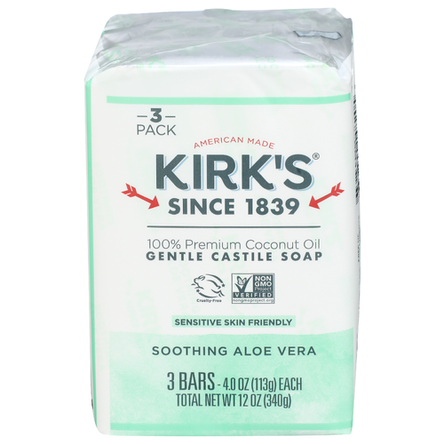 KIRK's Soothing Aloe Vera Gentle Castile Bar Soap - 4 Ounce - 3 Count Image 1 of 3