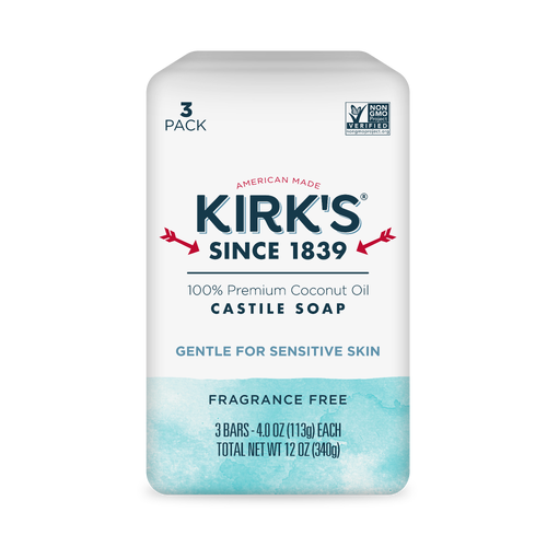 KIRK's Fragrance Free Gentle Castile Bar Soap - 4 Ounce - 3 Count