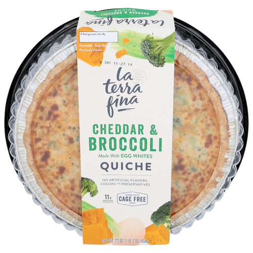 LA TERRA FINA Cheddar & Broccoli Made With Cage Free Egg Quiche Cheesy - 23 Ounce