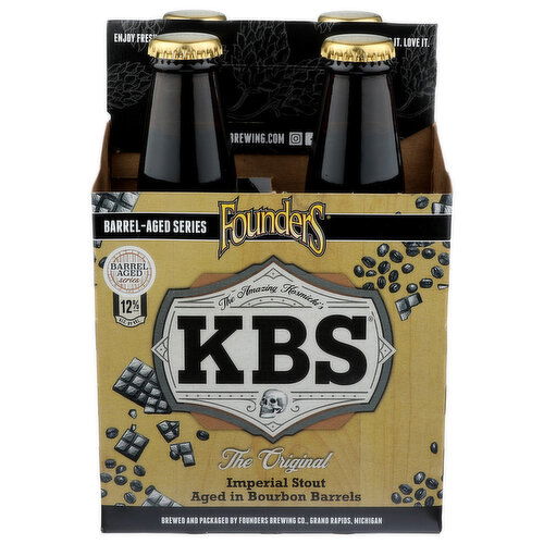 Founders Kbs, Bourbon Barrel-Aged Imperial Stout Beer - 4 Count