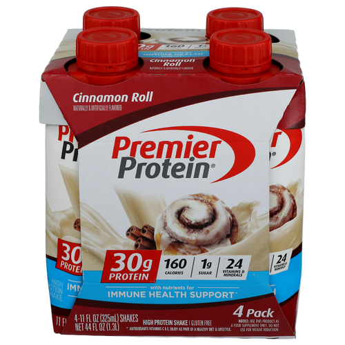Premier Protein High Shake, Cinnamon Roll, 4 Pack - 11 Fluid Ounce - 4 Count