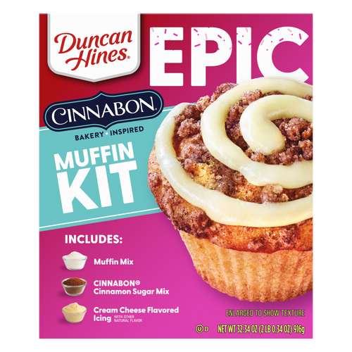 Duncan Hines Epic Cinnabon Bakery Inspired Muffin Kit - 32.34 Ounce
