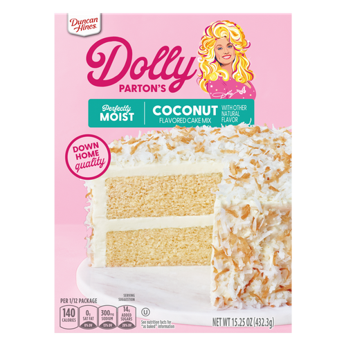 Duncan Hines Dolly Parton's Favorite Coconut Flavored Cake Mix - 15.25 Ounce