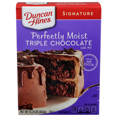 Duncan Hines Triple Chocolate Cake Mix - 15.25 Ounce