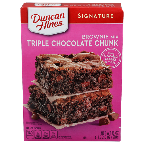 Duncan Hines Signature Triple Chocolate Chunk Brownie Mix - 18 Ounce