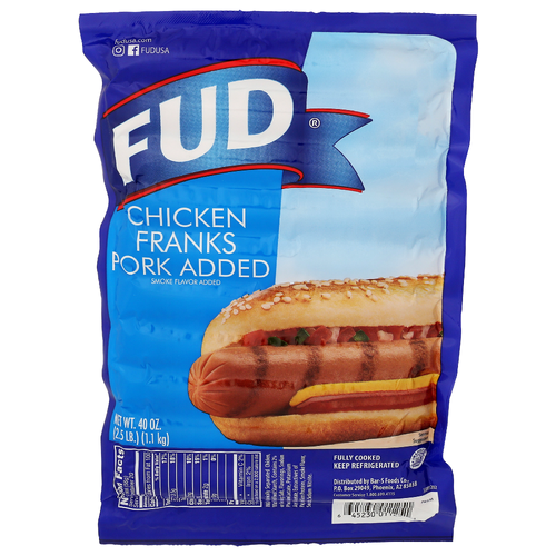 Fud Links Chicken And Pork Franks - 40 Ounce