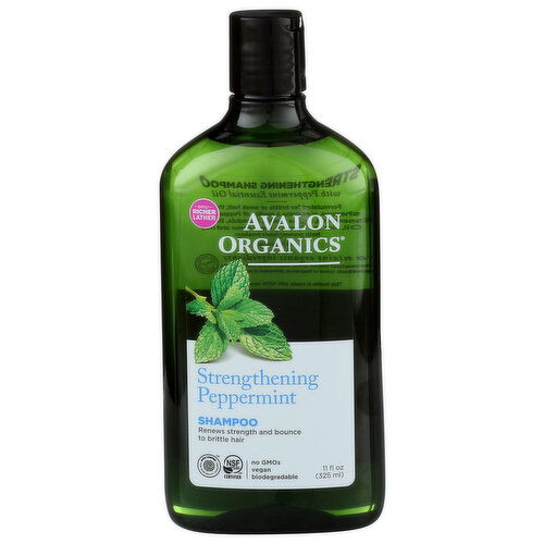 Avalon Organics  Strengthening Peppermint Shampoo - 11 Fluid Ounce