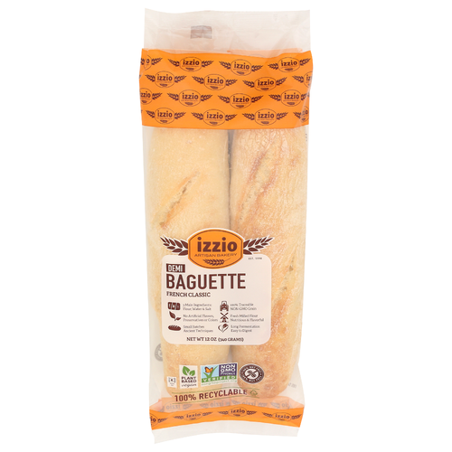 Izzio Artisan Bakery Light Sour French Sourdough Demi Baguette Twin Take Bake - 12 Ounce