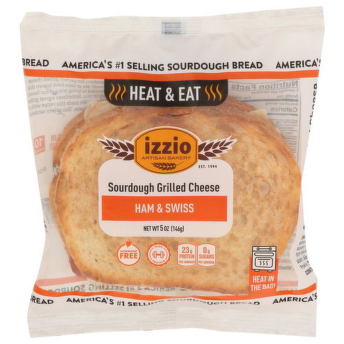 izzio Artisan Bakery Ham & Swiss Sourdough Grilled Cheese - 5 Ounce Image 1 of 4
