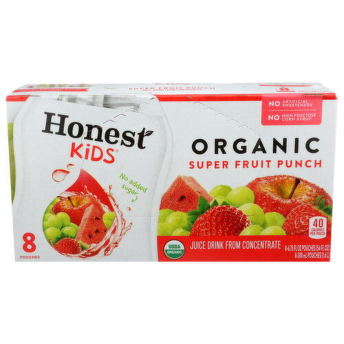 Honest Kids Juice Drink Super Fruit Punch Organic - 6.75 Fluid Ounce - 8 Count