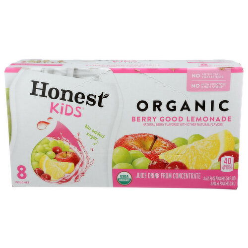 Honest Kids Beverage Berry Good Lemonade Organic - 6.75 Fluid Ounce - 8 Count