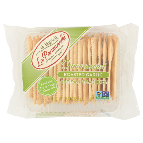La Panzanella Artisanal Foods CO. Add To Description Roasted Garlic Mini Croccantini Artisan Cracker - 3 Ounce Image 1 of 4