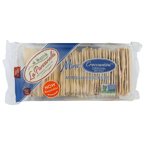 La Panzanella Artisanal Foods Co. Mini Artisan Crackers Croccantini Original Sea Salt - 6 Ounce