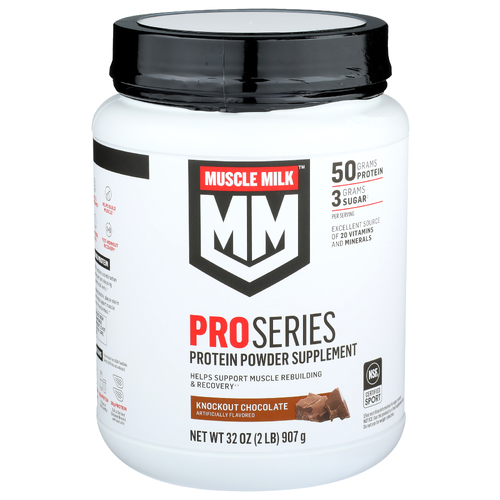 Muscle Milk Knockout Chocolate Protein Powder Supplement - 32 Ounce