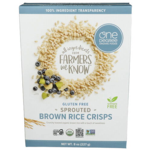 One Degree Organic Foods Gluten Free Sprouted Brown Rice Crisps - 8 Ounce
