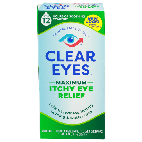 Clear Eyes Maximum Itchy Eye Relief Astringent Lubricantredness Reliever Drops Sterile - 0.5 Fluid Ounce Image 1 of 2