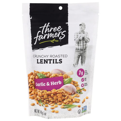 Three Farmers Garlic & Herb Crunchy Roasted Lentils - 5 Ounce